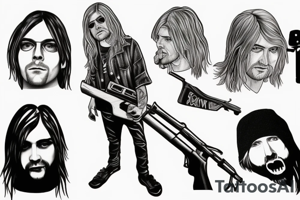 Kurt cobain with shotgun in his mouth tattoo idea