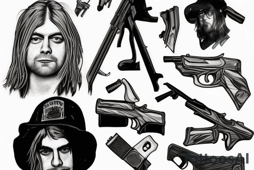 Kurt cobain with shotgun in his mouth tattoo idea