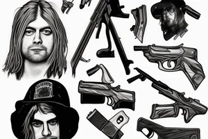 Kurt cobain with shotgun in his mouth tattoo idea