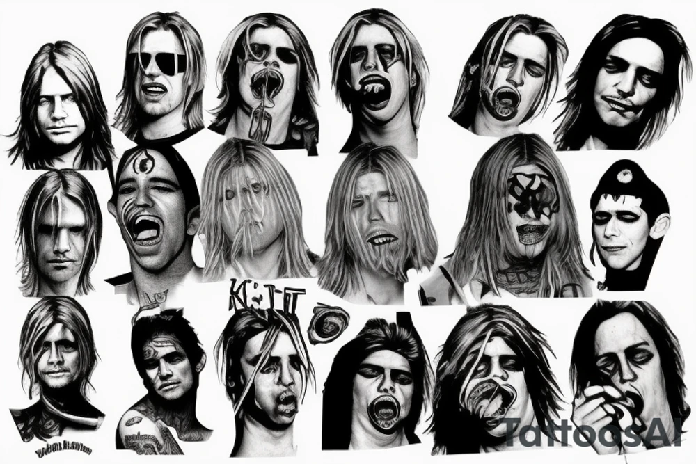 Kurt cobain with shotgun in his mouth tattoo idea