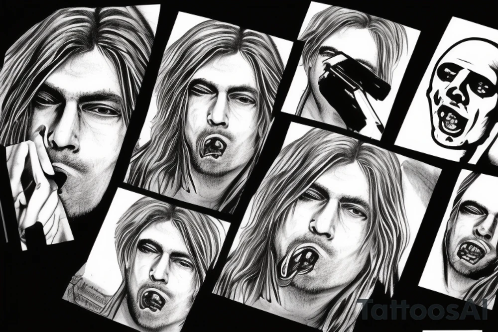 Kurt cobain with shotgun in his mouth tattoo idea