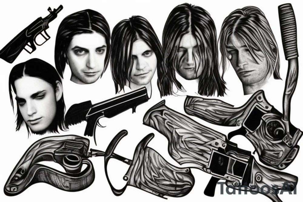 Kurt cobain with shotgun tattoo idea