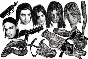 Kurt cobain with shotgun tattoo idea