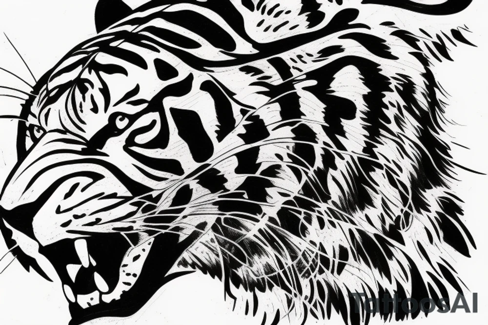 head of tiger with more details tattoo idea