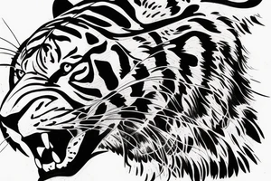 head of tiger with more details tattoo idea