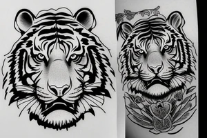 head of tiger with more details tattoo idea
