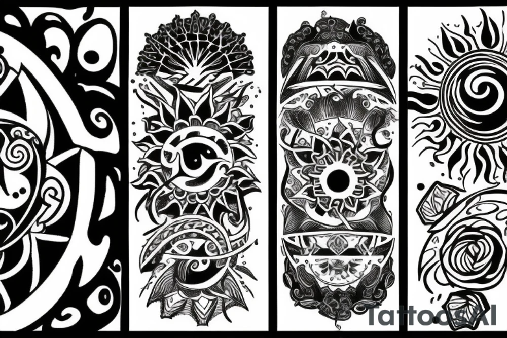 Sun and Moon tattoo idea