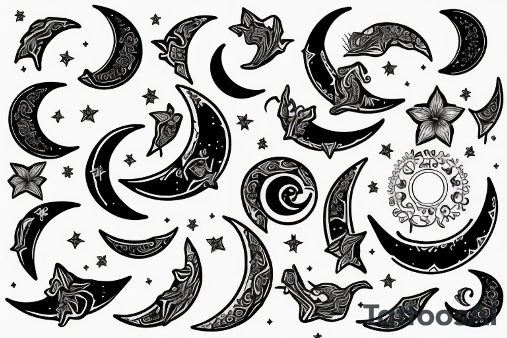 Crescent moon tattoo idea