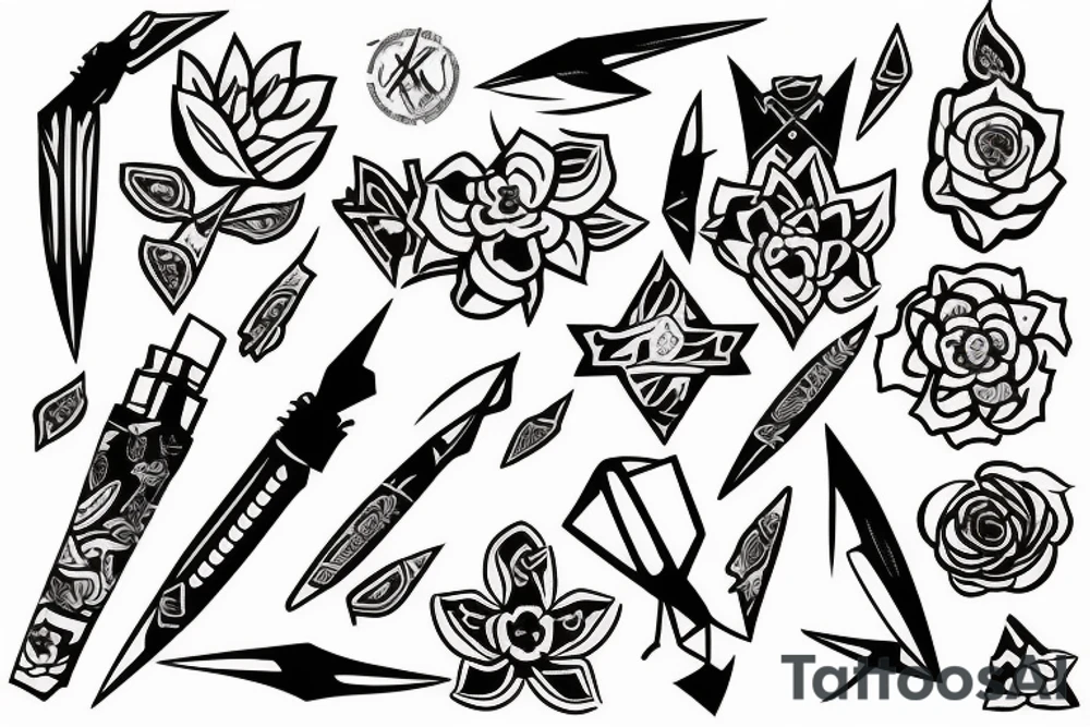 sakura, kunai tattoo idea