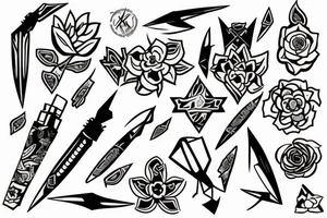 sakura, kunai tattoo idea