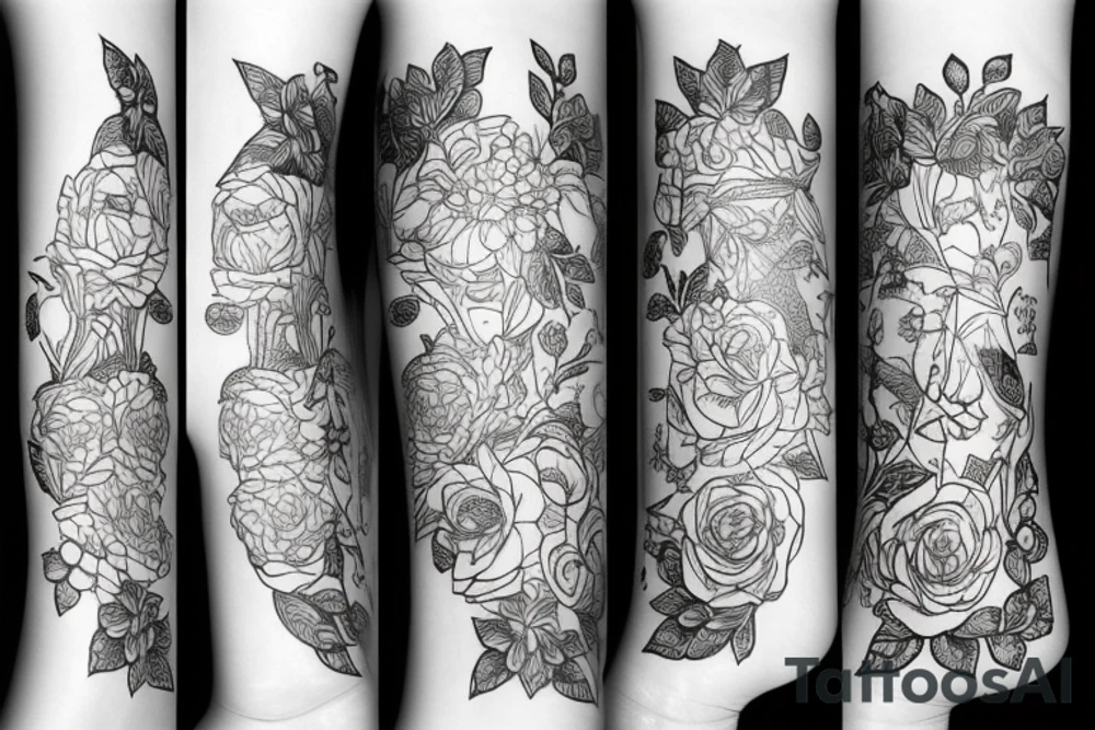 Ночной лес с палаткой и костром tattoo idea