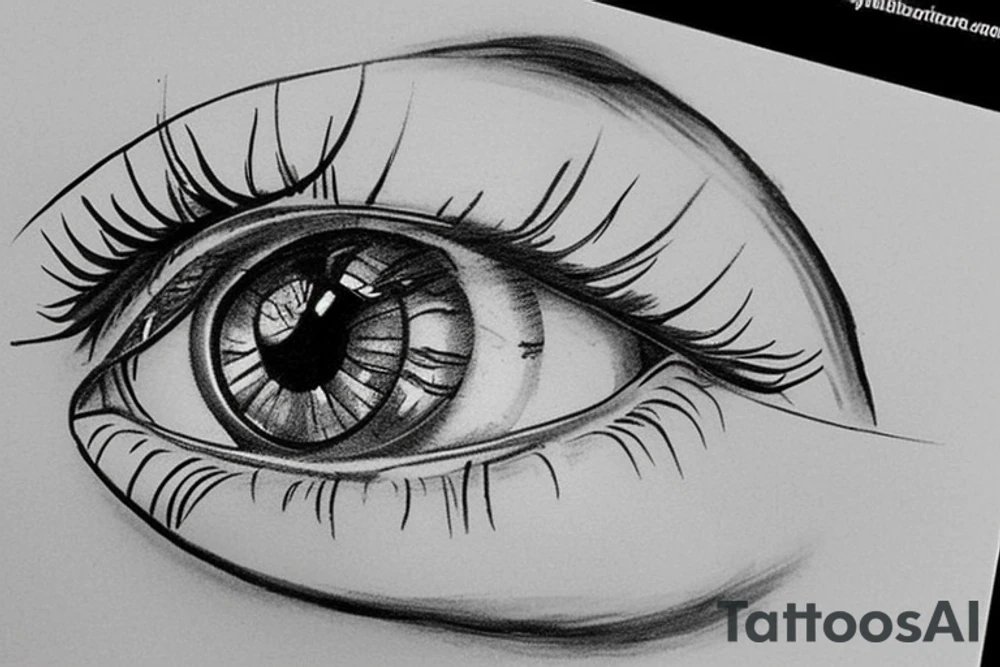 a realistic eye tattoo idea