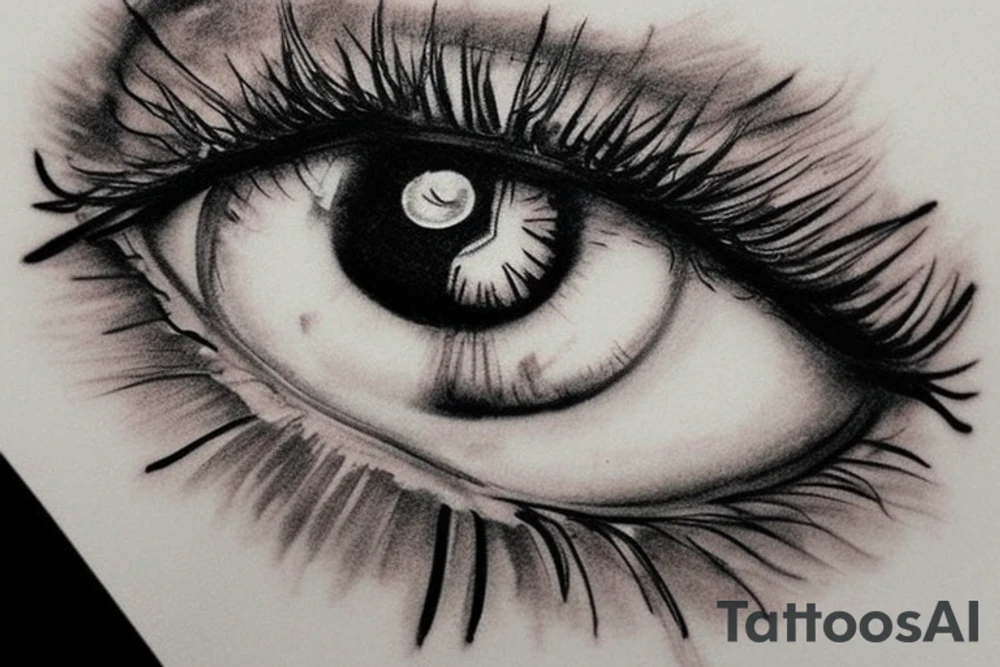 a realistic eye tattoo idea