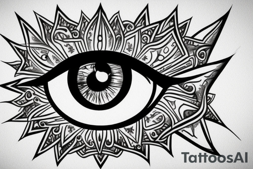 a realistic iluminati eye tattoo idea