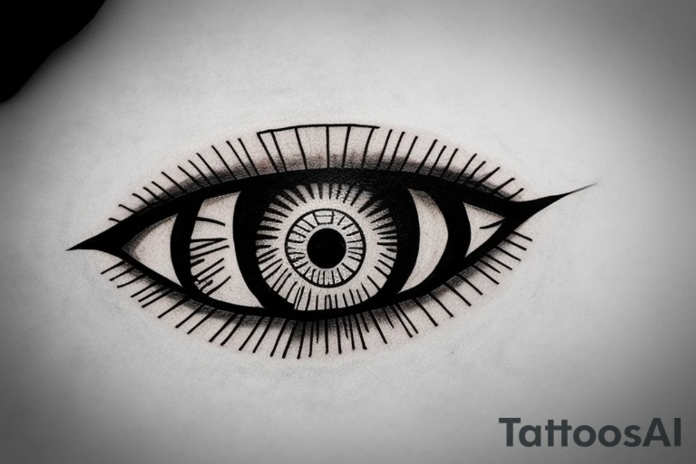 a realistic iluminati eye tattoo idea