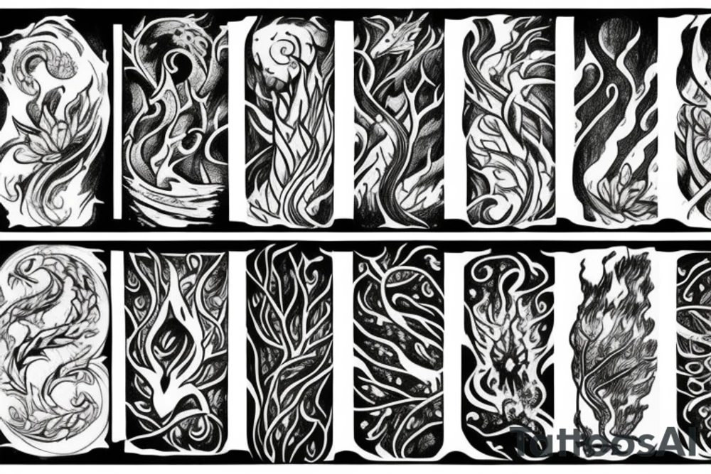 Night forest and fire tattoo idea