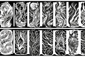 Night forest and fire tattoo idea