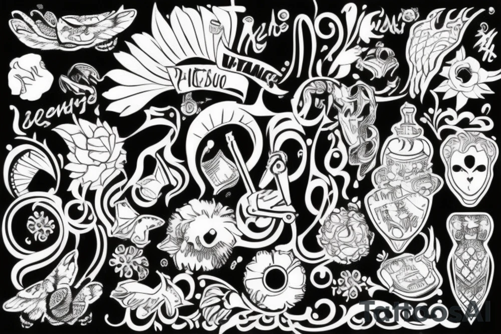 Ночной лес с палаткой и костром tattoo idea