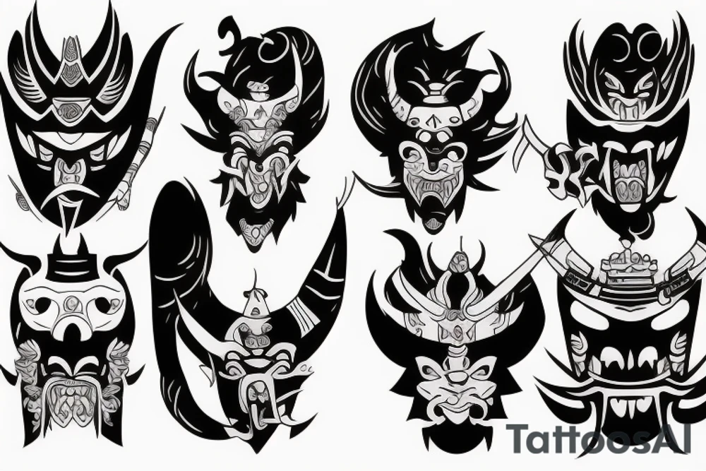 ritual mask oni tattoo idea