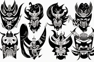 ritual mask oni tattoo idea