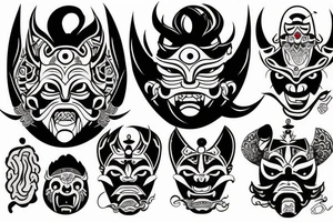 ritual mask oni tattoo idea