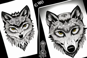 wolf with owl tattoo idea