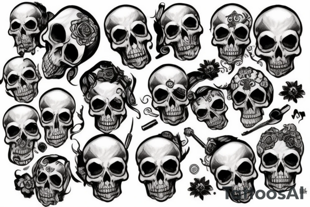 I want a tattoo on my neck in the form of a skull tattoo idea