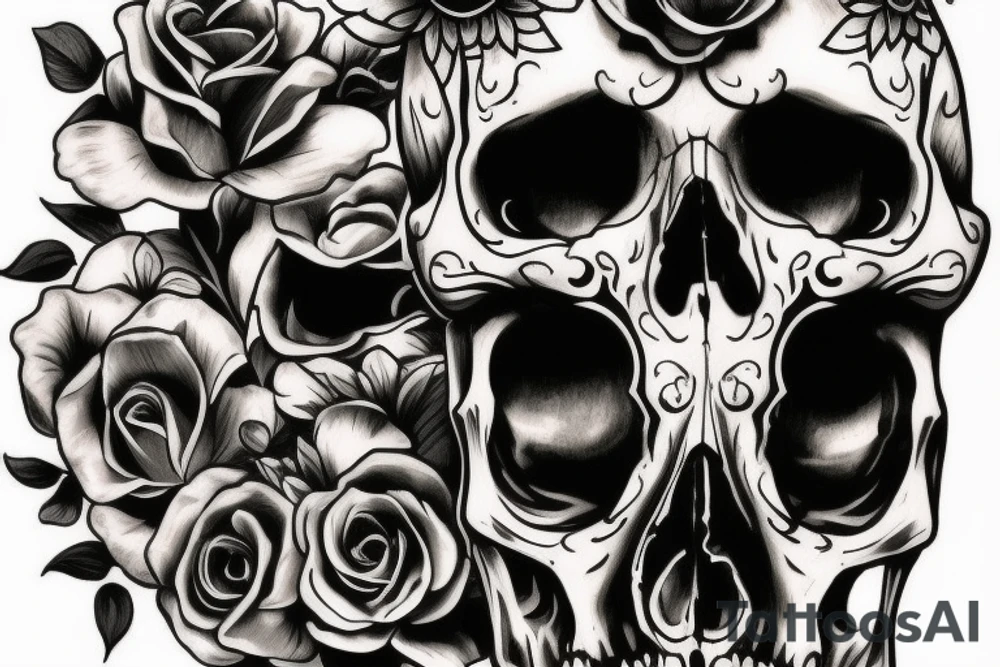 I want a tattoo on my neck in the form of a skull tattoo idea
