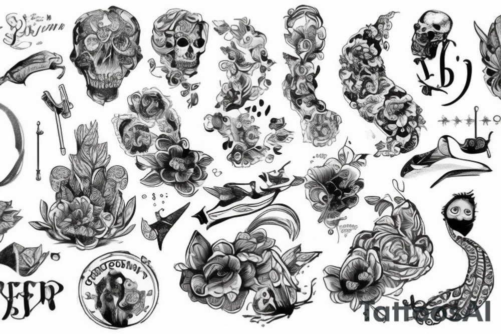 Рюк бог смерти с крыльями tattoo idea