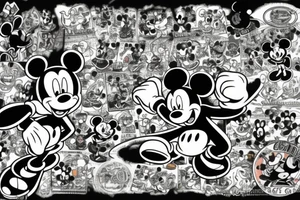 Mickey mouse fighting ben 10 tattoo idea