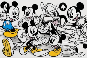 Mickey mouse fighting ben 10 tattoo idea