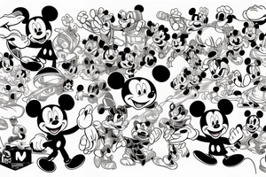 Mickey mouse fighting ben 10 tattoo idea