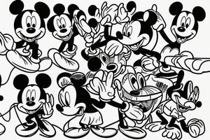 Mickey mouse fighting ben 10 tattoo idea
