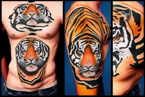 rocky balboa in front of a tiger tattoo idea