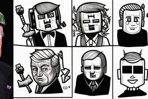 Joe Biden and Trump playing minecraft tattoo idea