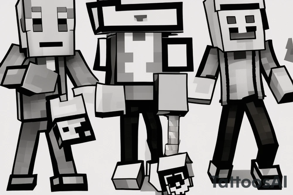 Joe Biden and Trump playing minecraft tattoo idea