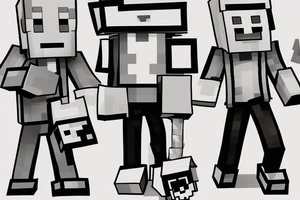 Joe Biden and Trump playing minecraft tattoo idea