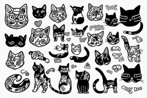 cat with dog tattoo idea