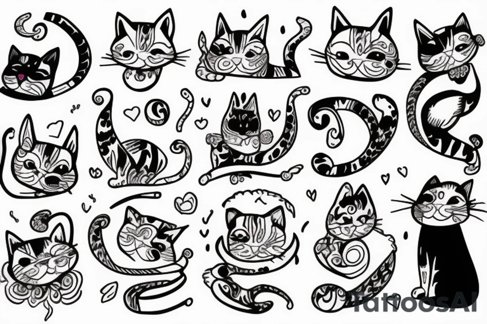 cat with dog tattoo idea