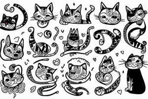 cat with dog tattoo idea