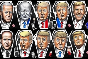 Joe Biden and Trump playing minecraft tattoo idea