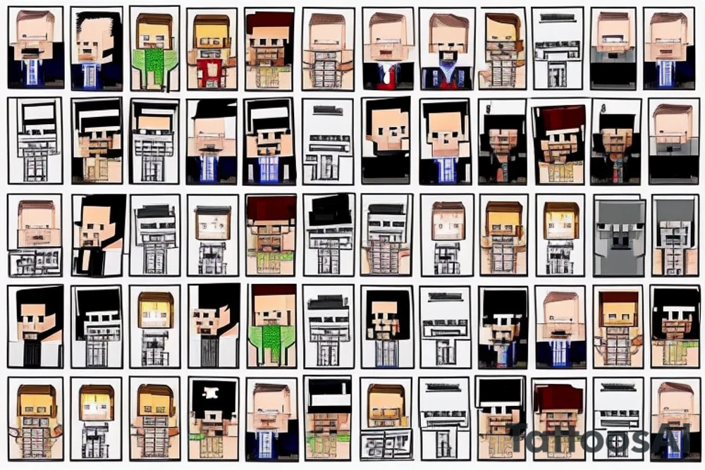 Joe Biden and Trump playing minecraft tattoo idea