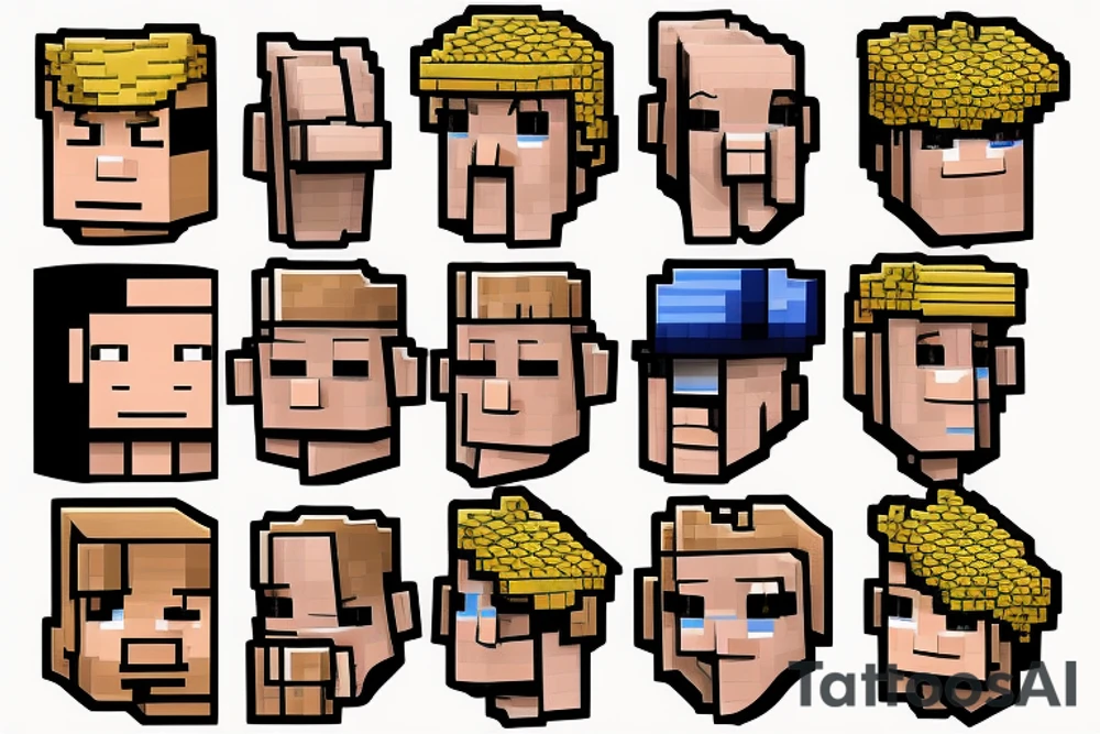 Trump minecraft skin tattoo idea
