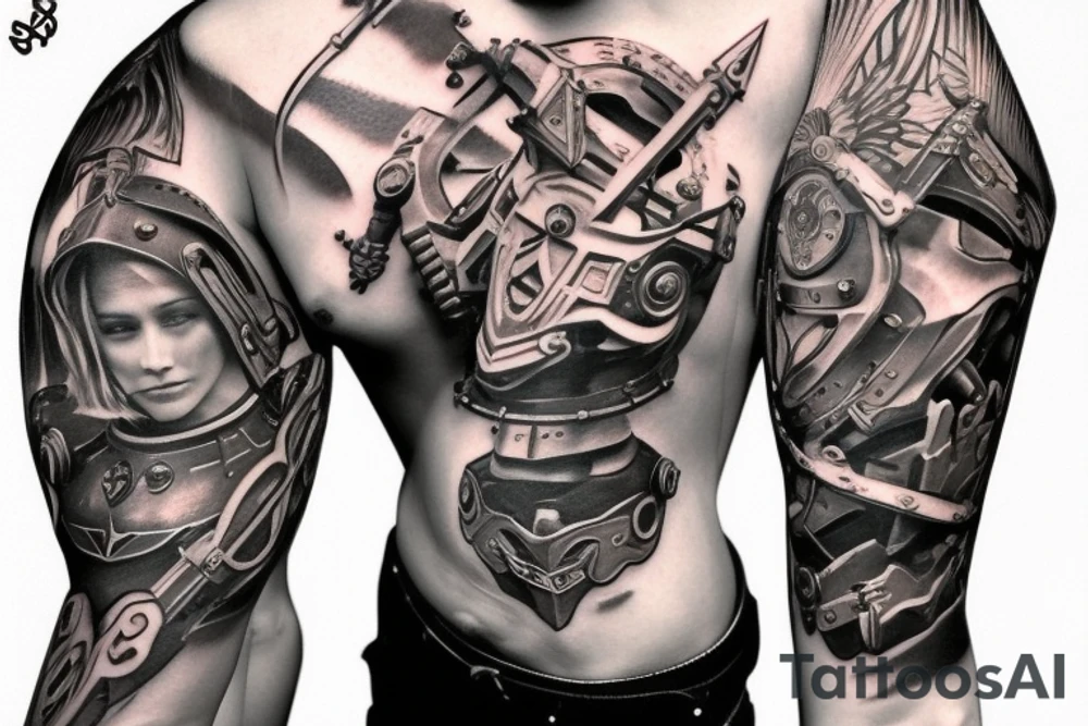 Full plate arm holy paladin tattoo idea