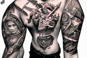 Full plate arm holy paladin tattoo idea