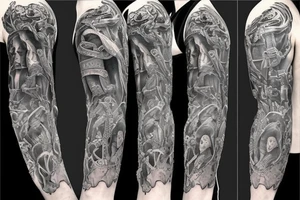 Full plate arm holy knight tattoo idea