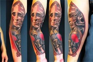 Full plate arm holy knight tattoo idea