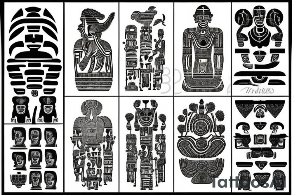 indian hieroglyphs tattoo idea