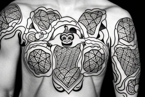 funny monkey on a tree tattoo idea