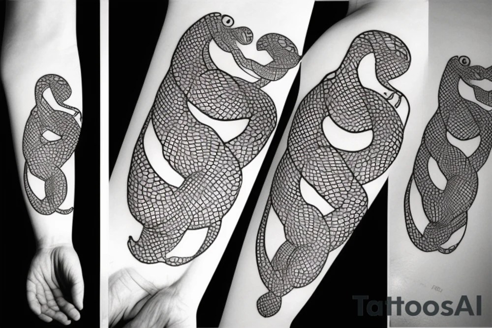 Snake, space, architecture tattoo idea